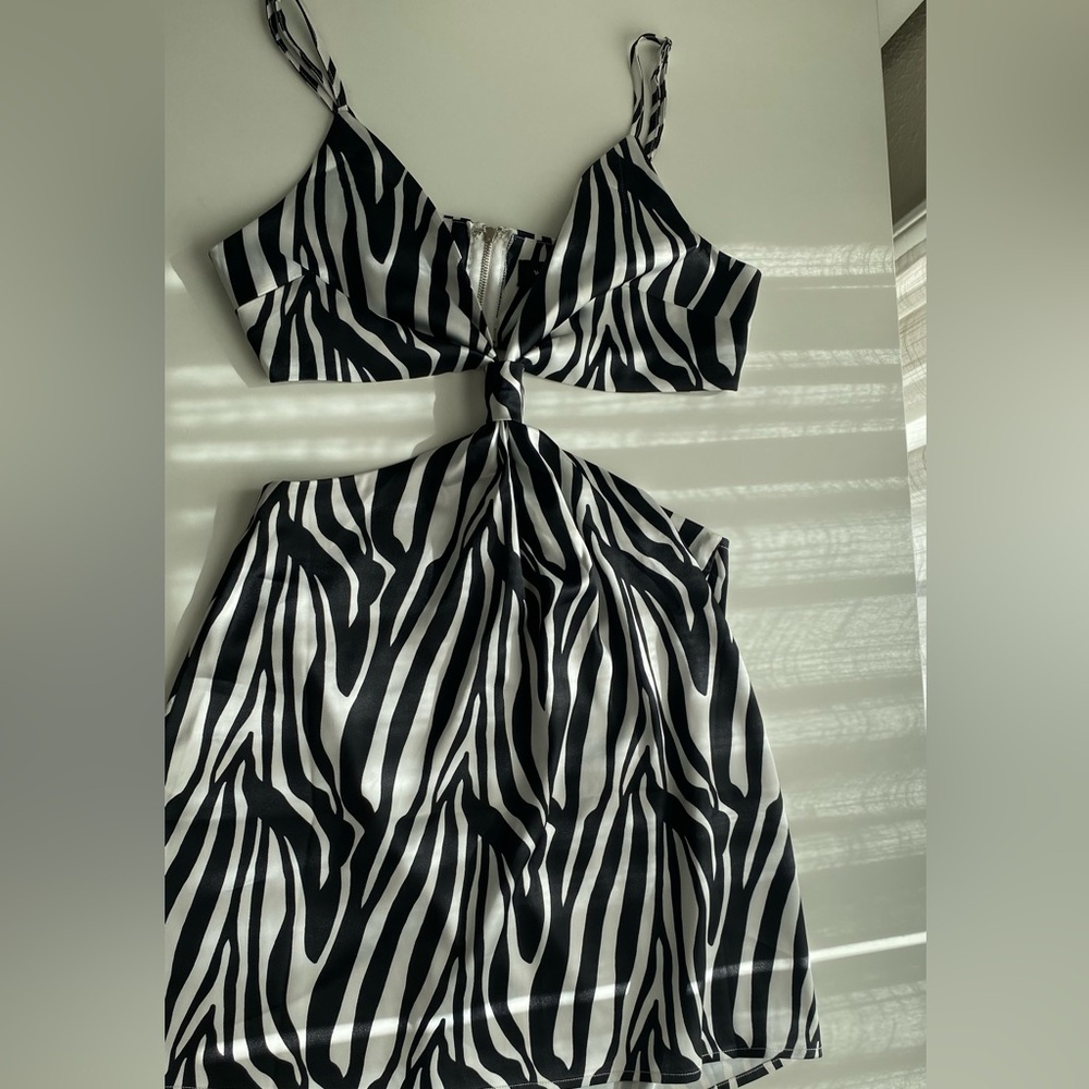 White Fox Let’s Run Away Mini Dress Zebra